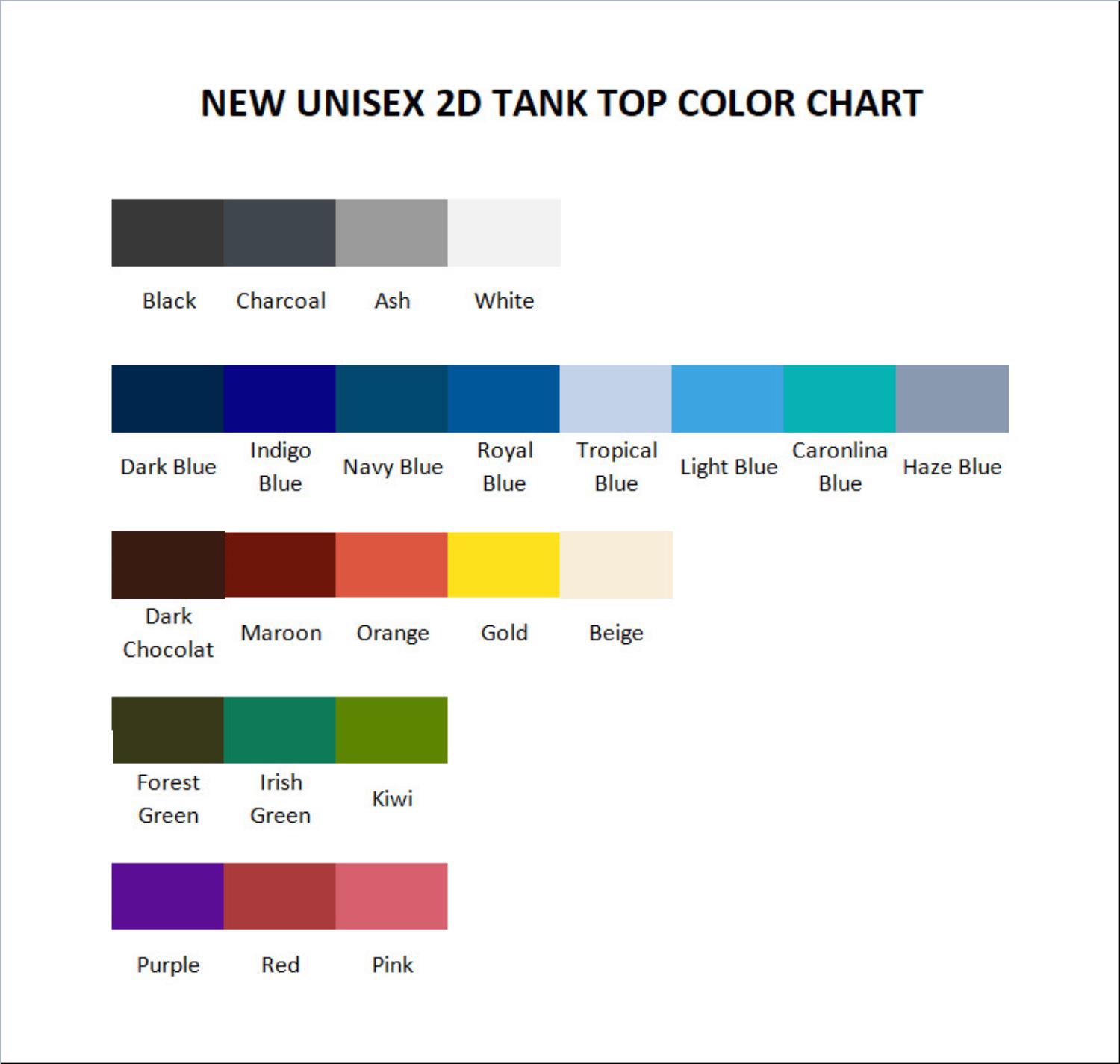 tank top color chart - BigBang UK Shop